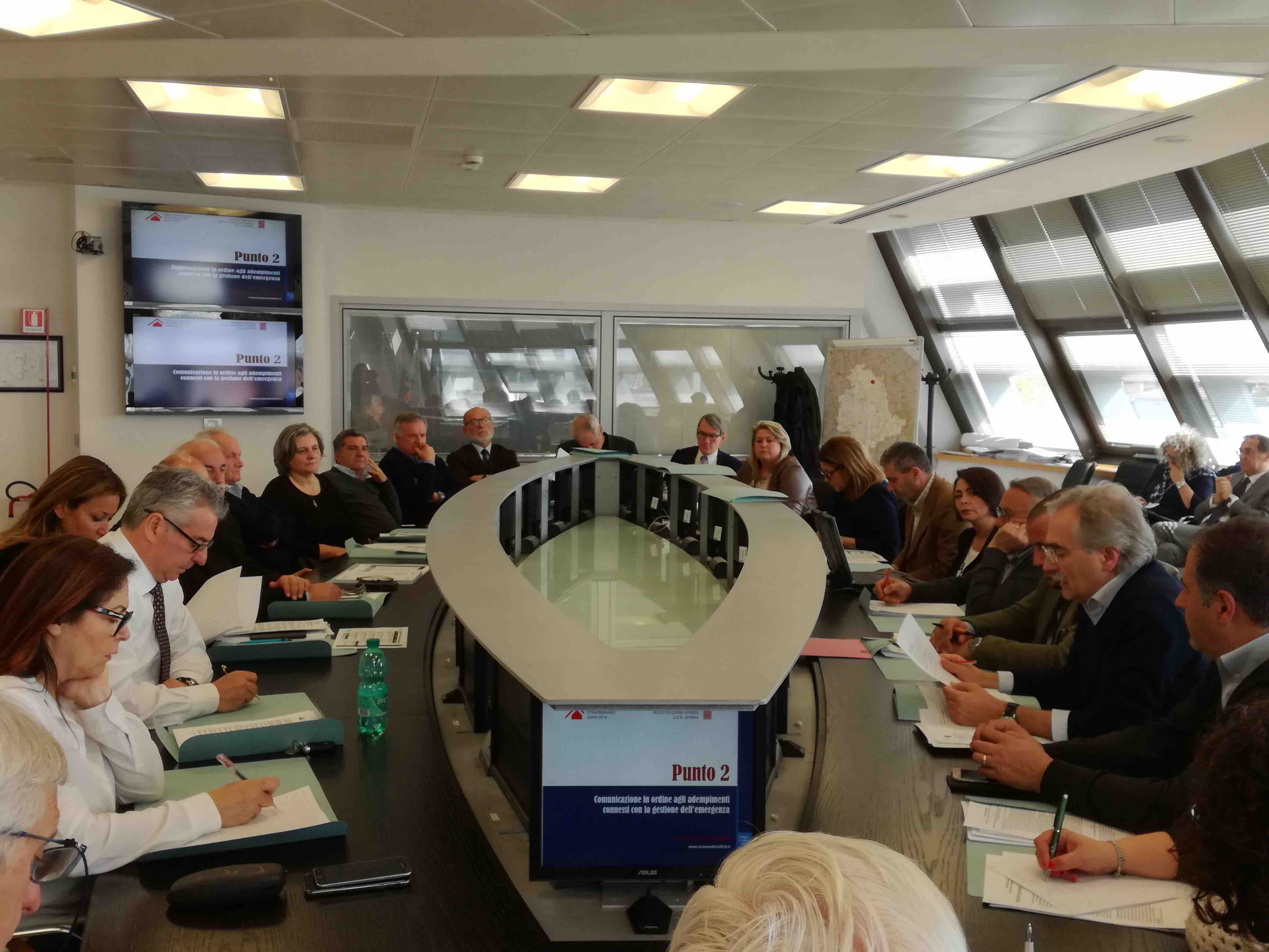 Comitato istituzionale sisma riunito a Foligno